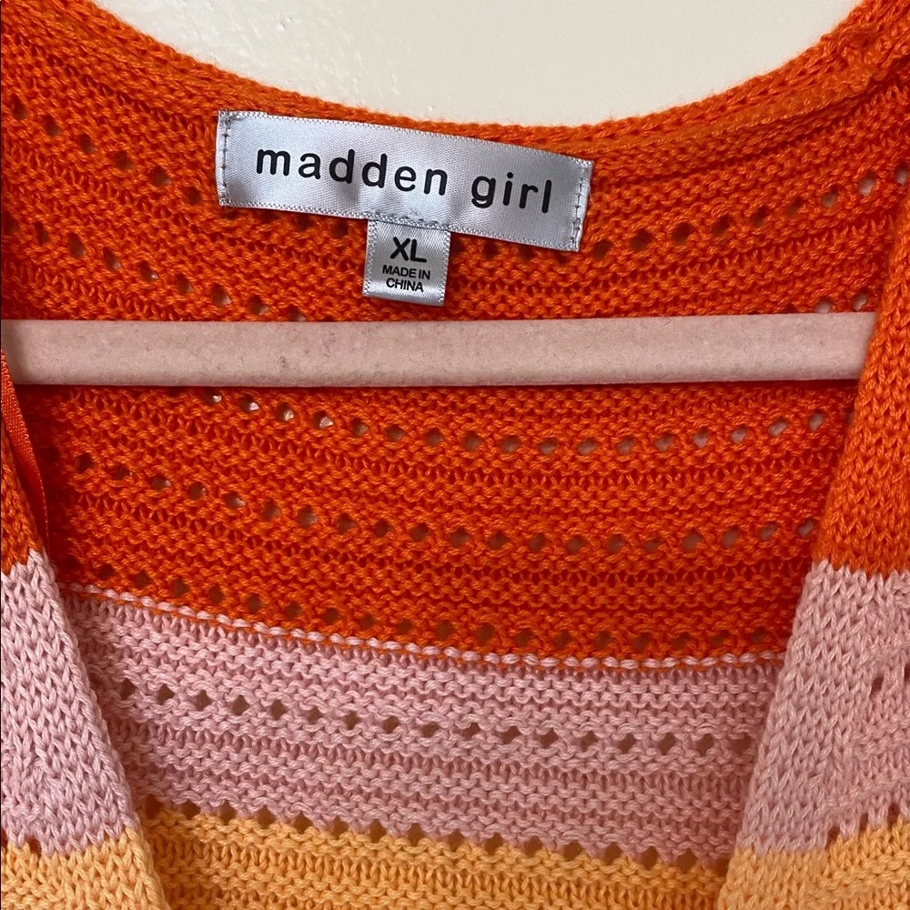 Madden Girl Multicolor Crochet Long Sleeve Top - Picture 3 of 5